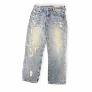 PISTOLA Women’s Light Wash Distressed Straight Leg Jeans Size 28